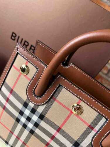 Burberry Vintage Check Two handle Title Bag Series 1145 TasBatam168