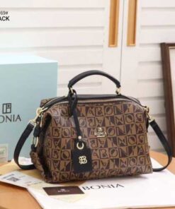 Tas Bonia Sonia Monogram Handbag Sling Bag 3128 Semi Platinum (Kode:  BON476) 