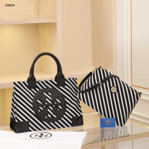 Tas Fashion 5282Garis Ella Tote Stripe Nylon